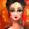 Woman With Large Earrings Diamond Painting