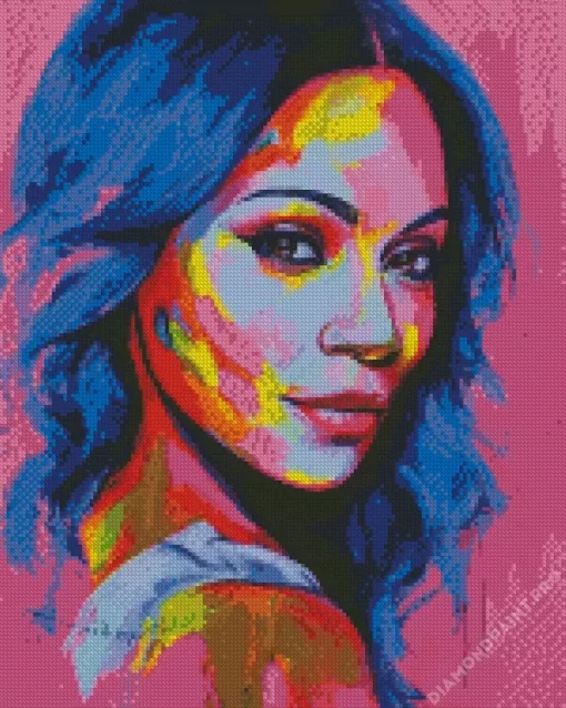 Zoe Saldana Pop Art Diamond Painting