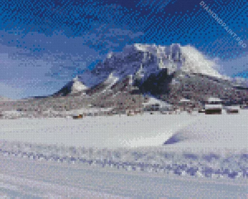 Zugspitze Snowy Mountain Diamond Painting