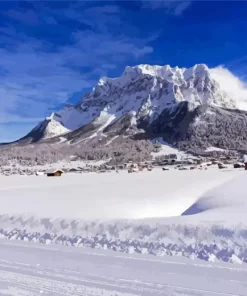 Zugspitze Snowy Mountain Diamond Painting