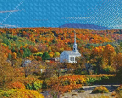 Fall Colors In Stowe Vermont Diamond Painting