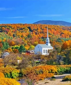 Fall Colors In Stowe Vermont Diamond Painting