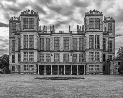 Black And White Hardwick Hall Diamond Painting