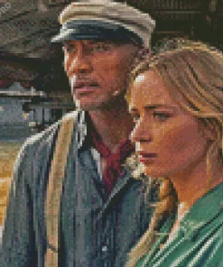 Emily Blunt And Dwayne Johnson Diamond Painting