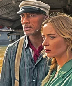 Emily Blunt And Dwayne Johnson Diamond Painting