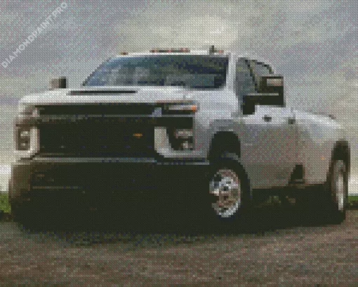 Grey Dually Truck Diamond Painting