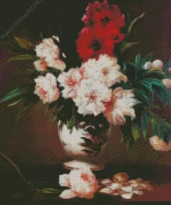 Peonies In Vase Diamond Painting