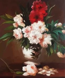 Peonies In Vase Diamond Painting