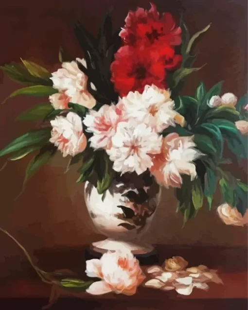 Peonies In Vase Diamond Painting