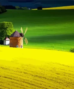 Windmill In Southern Moravia Czech Diamond Painting